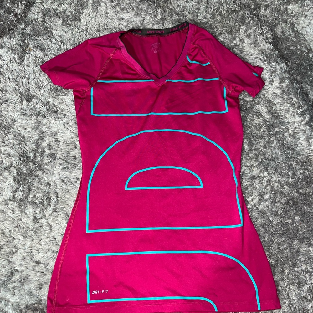 Nike Pink and Blue Women's Top